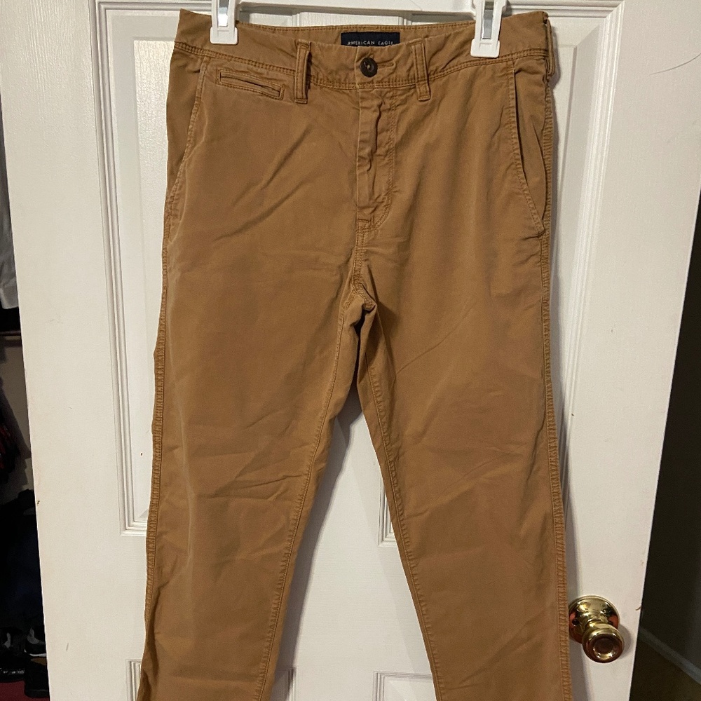 American Eagle Next Level Flex Original Straight Fit Khakis, 28 x 32